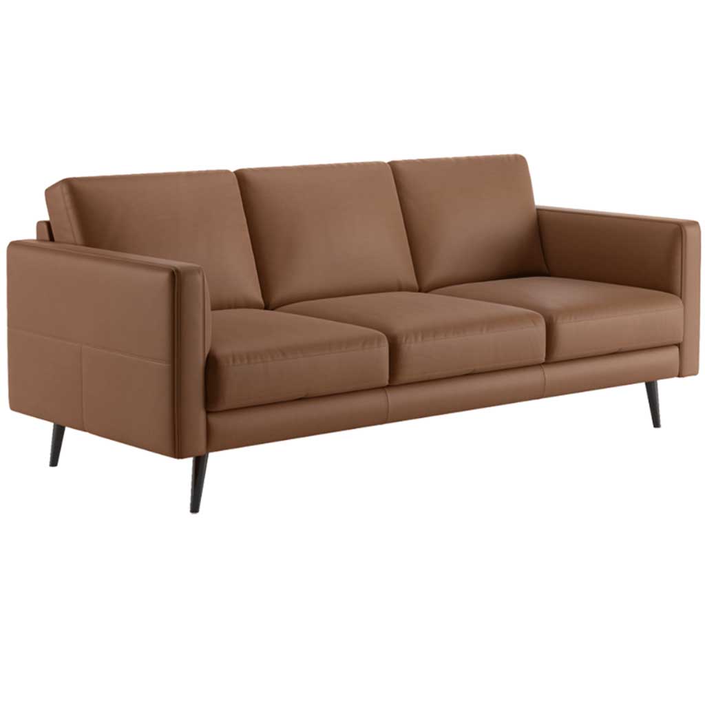 Three Seater Sofa Leather Chocolate  Natuzzi