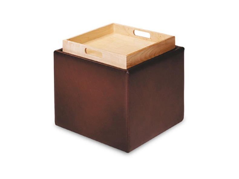 Uno Ottoman | Tray Uno AMERICAN LEATHER