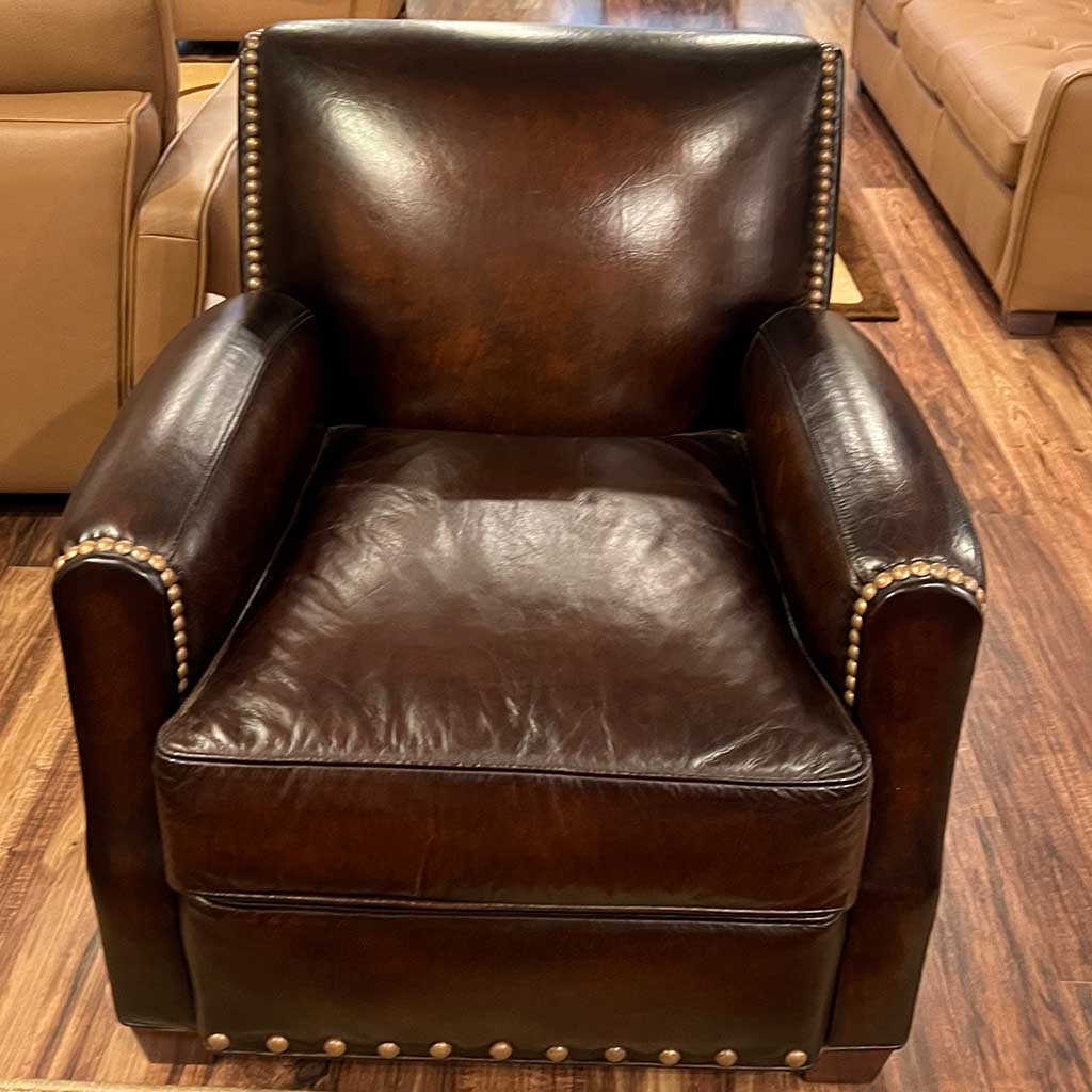 Nailhead and distressed Accent Leather Pub Chair  Special